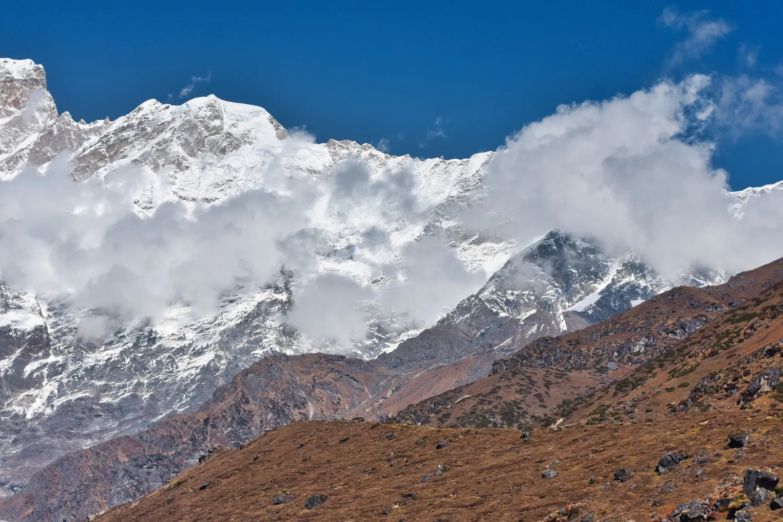 Temple & snow peaks
